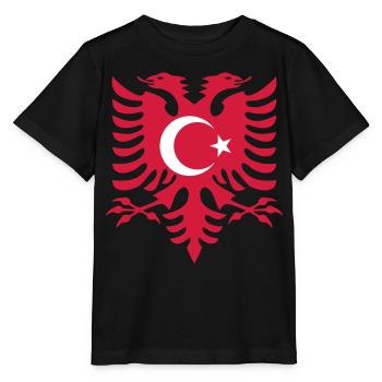Albanien Türkei Flagge - Stanley/Stella Kinder T-Shirt MINI CREATOR  - Schwarz - Vorne - Mikhail (115cm)