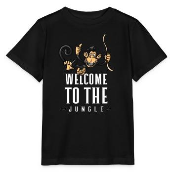Jungle Affe Willkommensdesign - Stanley/Stella Kinder T-Shirt MINI CREATOR  - Schwarz - Vorne - Mikhail (115cm)