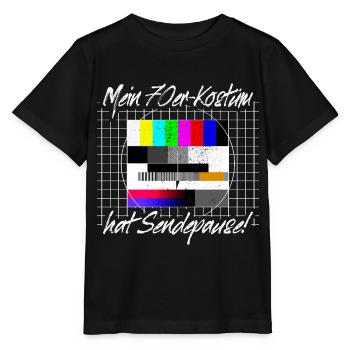 70s Costume Broadcast Break Test Picture 70s Party - Stanley/Stella MINI CREATOR Kids’ T-Shirt - black - Front - Mikhail (115cm)