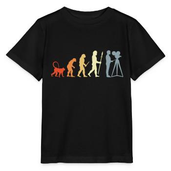 Kameramann Evolution - Stanley/Stella Kinder T-Shirt MINI CREATOR  - Schwarz - Vorne - Mikhail (115cm)