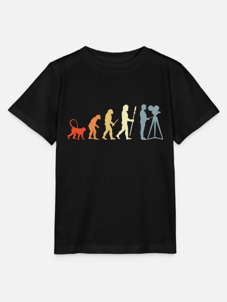 Kameramann Evolution - Stanley/Stella Kinder T-Shirt MINI CREATOR - Schwarz