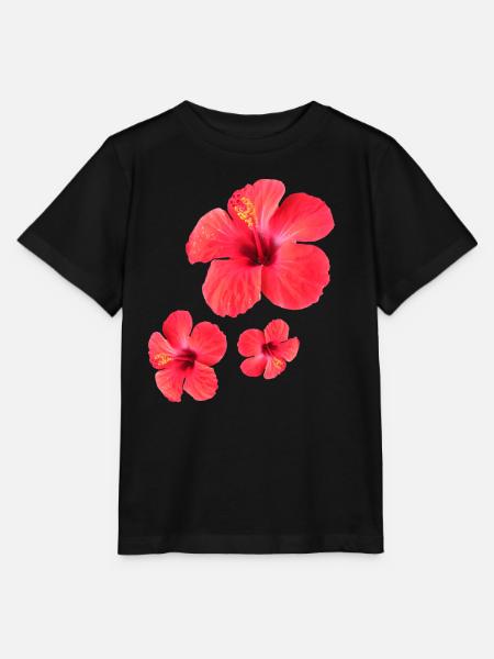 Rote Hibiskus Blütenpracht Drei-Fach - Stanley/Stella Kinder T-Shirt MINI CREATOR  - Schwarz