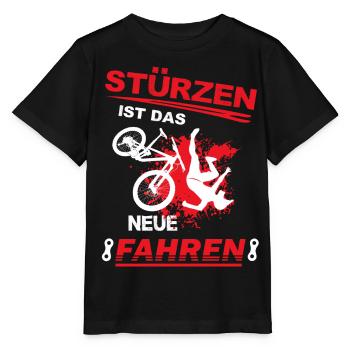 stürzen, fahrrad, Mountainbiker Sturz MTB downhill - Stanley/Stella Kinder T-Shirt MINI CREATOR  - Schwarz - Vorne - Mikhail (115cm)