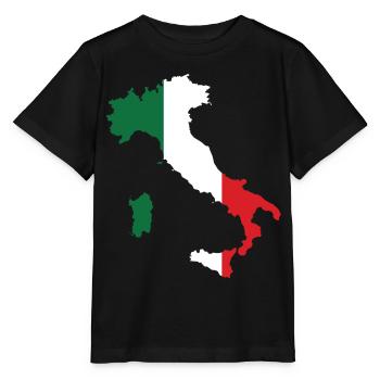 Italien Flagge Landkarte - Stanley/Stella Kinder T-Shirt MINI CREATOR  - Schwarz - Vorne - Mikhail (115cm)