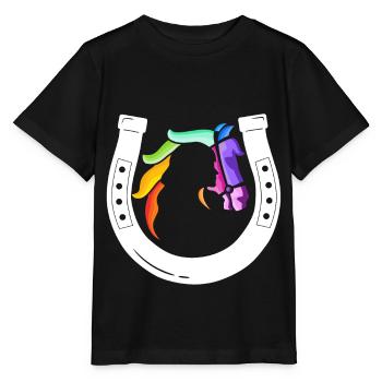 Rainbow Receiver Horseshoe - Stanley/Stella MINI CREATOR Kids’ T-Shirt - black - Front - Mikhail (115cm)