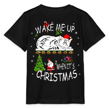 Frohes Fest mit Katze - Stanley/Stella Kinder T-Shirt MINI CREATOR  - Schwarz - Vorne - Mikhail (115cm)