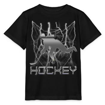 Hockey ice hockey - Stanley/Stella MINI CREATOR Kids’ T-Shirt - black - Front - Mikhail (115cm)