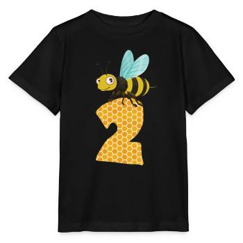 Honigbiene Zahl Zwei 2. Geburtstag - Stanley/Stella Kinder T-Shirt MINI CREATOR  - Schwarz - Vorne - Mikhail (115cm)