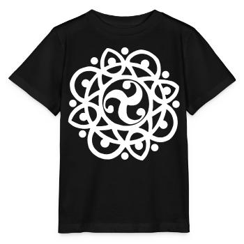 Keltische Blume und Sonne (weiß) - Stanley/Stella Kinder T-Shirt MINI CREATOR  - Schwarz - Vorne - Mikhail (115cm)