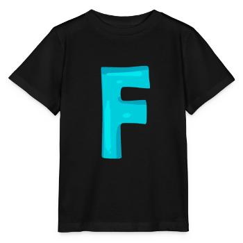 Anfangsbuchstabe F - Stanley/Stella Kinder T-Shirt MINI CREATOR  - Schwarz - Vorne - Mikhail (115cm)