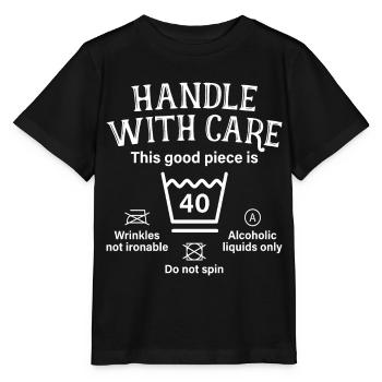 Manipuler avec soin quarante cadeau 40e anniversaire - T-shirt bio MINI CREATOR Stanley/Stella Enfant - noir - Devant - Mikhail (115cm)