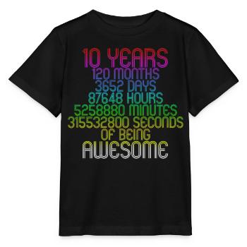 10 years incl 2 leap years 10th birthday - Stanley/Stella MINI CREATOR Kids’ T-Shirt - black - Front - Mikhail (115cm)
