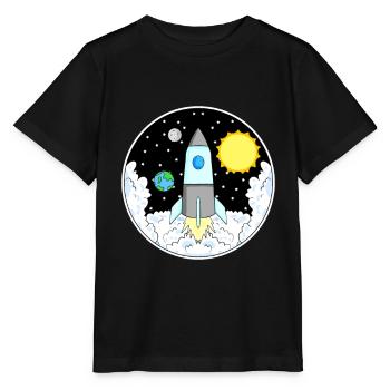 Rakete Weltall - Stanley/Stella Kinder T-Shirt MINI CREATOR  - Schwarz - Vorne - Mikhail (115cm)