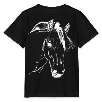 Fjordpferd, Norweger Fjordi - Stanley/Stella Kinder T-Shirt MINI CREATOR  - Schwarz - Vorne - Mikhail (115cm)