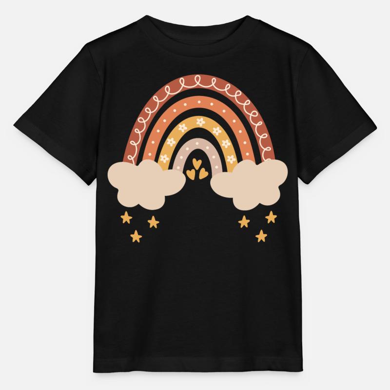 Boho Regenbogen Baby Junge Mädchen Geburt Geschenk - Stanley/Stella Kinder T-Shirt MINI CREATOR  - Schwarz
