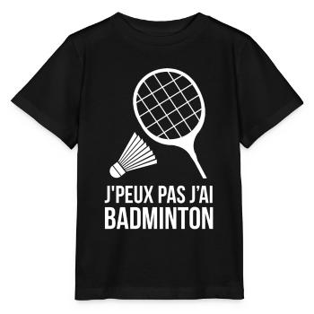 Badminton - T-shirt bio MINI CREATOR Stanley/Stella Enfant - noir - Devant - Mikhail (115cm)