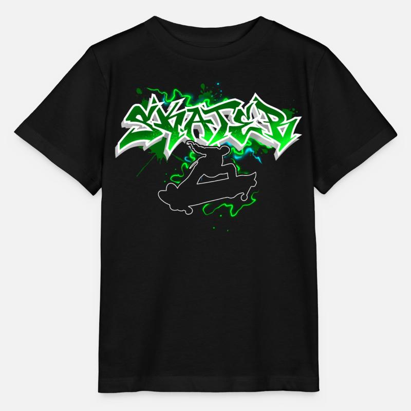 Skater Graffiti - Stanley/Stella Kinder T-Shirt MINI CREATOR - Schwarz