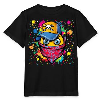 Masque et graffitis - T-shirt bio MINI CREATOR Stanley/Stella Enfant - noir - Devant - Mikhail (115cm)