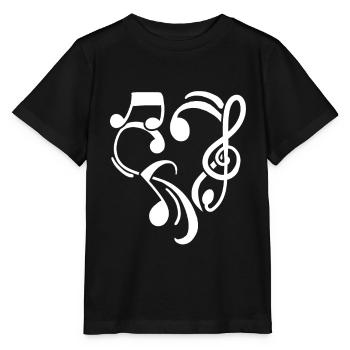 L’amour musique Clé de musique Coeur - T-shirt bio MINI CREATOR Stanley/Stella Enfant - noir - Devant - Mikhail (115cm)
