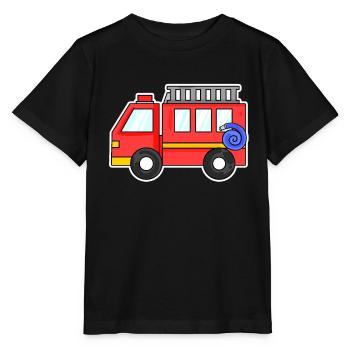 Camion de pompiers - T-shirt bio MINI CREATOR Stanley/Stella Enfant - noir - Devant - Mikhail (115cm)