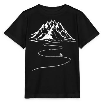 biking, racing bike, road bike, bike, mountain tour - Stanley/Stella MINI CREATOR Kids’ T-Shirt - black - Front - Mikhail (115cm)