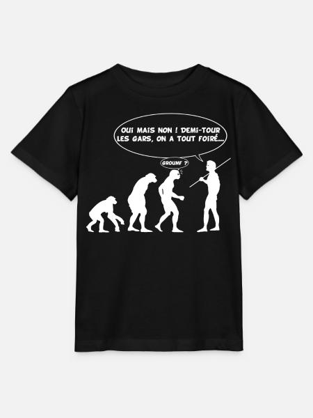 évolution inversée - T-shirt bio MINI CREATOR Stanley/Stella Enfant - noir