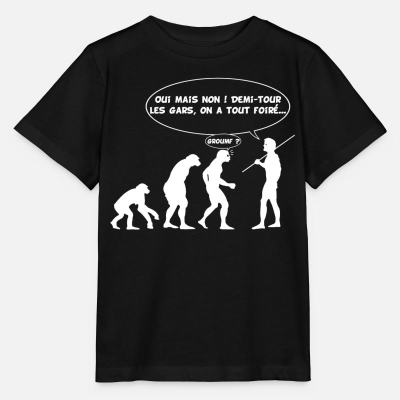 évolution inversée - T-shirt bio MINI CREATOR Stanley/Stella Enfant - noir
