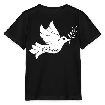 Weißer Vogel des Friedens - Stanley/Stella Kinder T-Shirt MINI CREATOR  - Schwarz - Vorne - Mikhail (115cm)