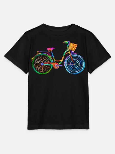 colorful bike, ladies bike, colors bike, ladies bike - Stanley/Stella MINI CREATOR Kids’ T-Shirt - black