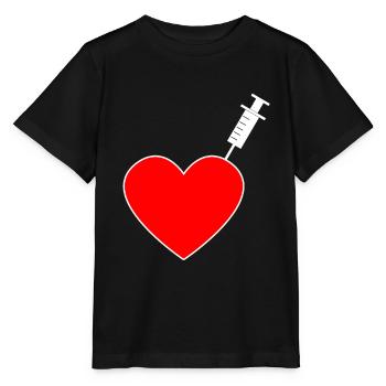 Vaccination - Je suis vacciné - T-shirt bio MINI CREATOR Stanley/Stella Enfant - noir - Devant - Mikhail (115cm)