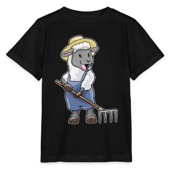 Schaf Landwirt Harke Bauernhof - Stanley/Stella Kinder T-Shirt MINI CREATOR  - Schwarz - Vorne - Mikhail (115cm)