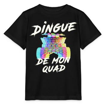 Quad : T-shirt dingue de quad, quad multicolore - T-shirt bio MINI CREATOR Stanley/Stella Enfant - noir - Devant - Mikhail (115cm)