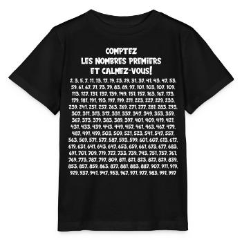 Count the primes and calm down! - Stanley/Stella MINI CREATOR Kids’ T-Shirt - black - Front - Mikhail (115cm)
