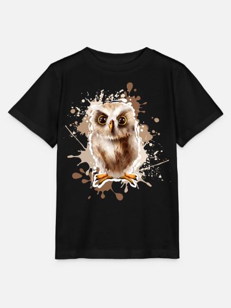 Eule - Stanley/Stella Kinder T-Shirt MINI CREATOR - Schwarz