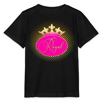 ROYAL Krone Gold Pink - T-shirt bio MINI CREATOR Stanley/Stella Enfant - noir - Devant - Mikhail (115cm)