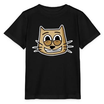 Katze Katzengesicht - Stanley/Stella Kinder T-Shirt MINI CREATOR  - Schwarz - Vorne - Mikhail (115cm)