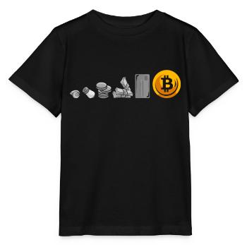 Evolution Of Money Geld Bitcoin Plan B Crypto - Stanley/Stella MINI CREATOR Kids’ T-Shirt - black - Front - Mikhail (115cm)