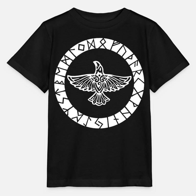 Corbeau viking blanc - T-shirt bio MINI CREATOR Stanley/Stella Enfant - noir