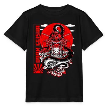 Dark Geisha Œuvres d’art japonaises - T-shirt bio MINI CREATOR Stanley/Stella Enfant - noir - Devant - Mikhail (115cm)