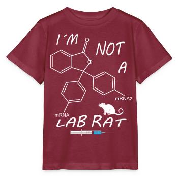 I'm not a lab rat - Stanley/Stella MINI CREATOR Kids’ T-Shirt - burgundy - Front - Kain (125cm)