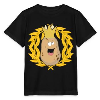 König Kartoffel Knollen Gemüse Lorbeerkranz - Stanley/Stella Kinder T-Shirt MINI CREATOR  - Schwarz - Vorne - Mikhail (115cm)