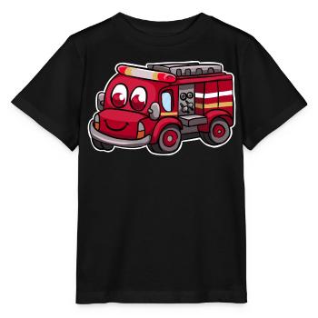 Camions de pompiers - T-shirt bio MINI CREATOR Stanley/Stella Enfant - noir - Devant - Mikhail (115cm)