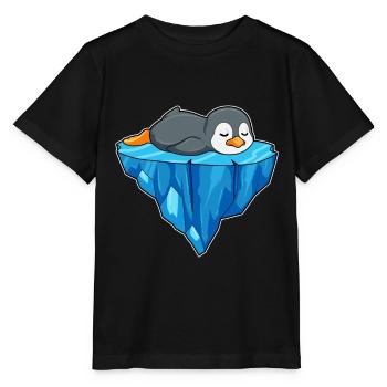 Pinguin Eisscholle - Stanley/Stella Kinder T-Shirt MINI CREATOR  - Schwarz - Vorne - Mikhail (115cm)