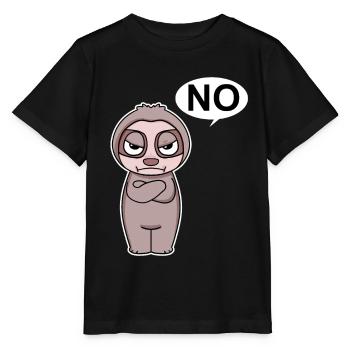 Le paresseux est énervé et dit non - T-shirt bio MINI CREATOR Stanley/Stella Enfant - noir - Devant - Mikhail (115cm)
