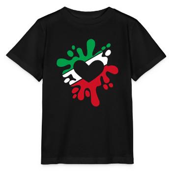 Iran symbole drapeau tache de couleurs cadeau - T-shirt bio MINI CREATOR Stanley/Stella Enfant - noir - Devant - Mikhail (115cm)