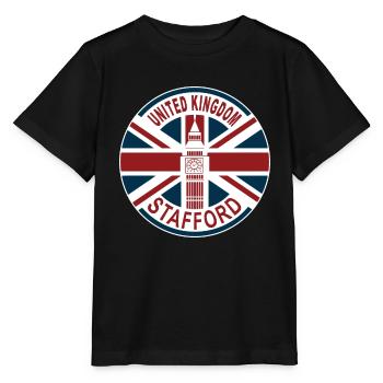 Stafford United Kingdom UK Union Jack British Flag - Stanley/Stella MINI CREATOR Kids’ T-Shirt - black - Front - Mikhail (115cm)