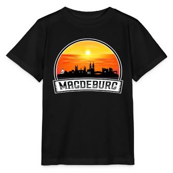 Magdebourg Allemagne Skyline Vintage Sunset Voyage Donc - T-shirt bio MINI CREATOR Stanley/Stella Enfant - noir - Devant - Mikhail (115cm)