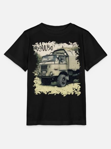 W50 NVA DDR Fahrzeug - Stanley/Stella Kinder T-Shirt MINI CREATOR  - Schwarz