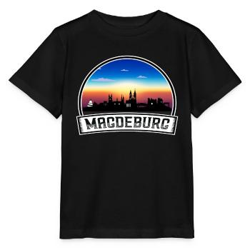 Magdebourg Allemagne Skyline Vintage Sunset Voyage Donc - T-shirt bio MINI CREATOR Stanley/Stella Enfant - noir - Devant - Mikhail (115cm)
