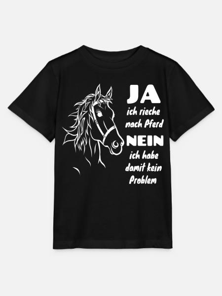 Ja ich rieche nach Pferd Reiterin Reit Spruch - Stanley/Stella Kinder T-Shirt MINI CREATOR - Schwarz